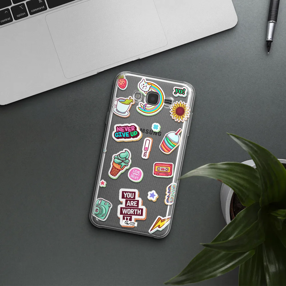 Summer Stickers Samsung J7 Core Clear TPU Case