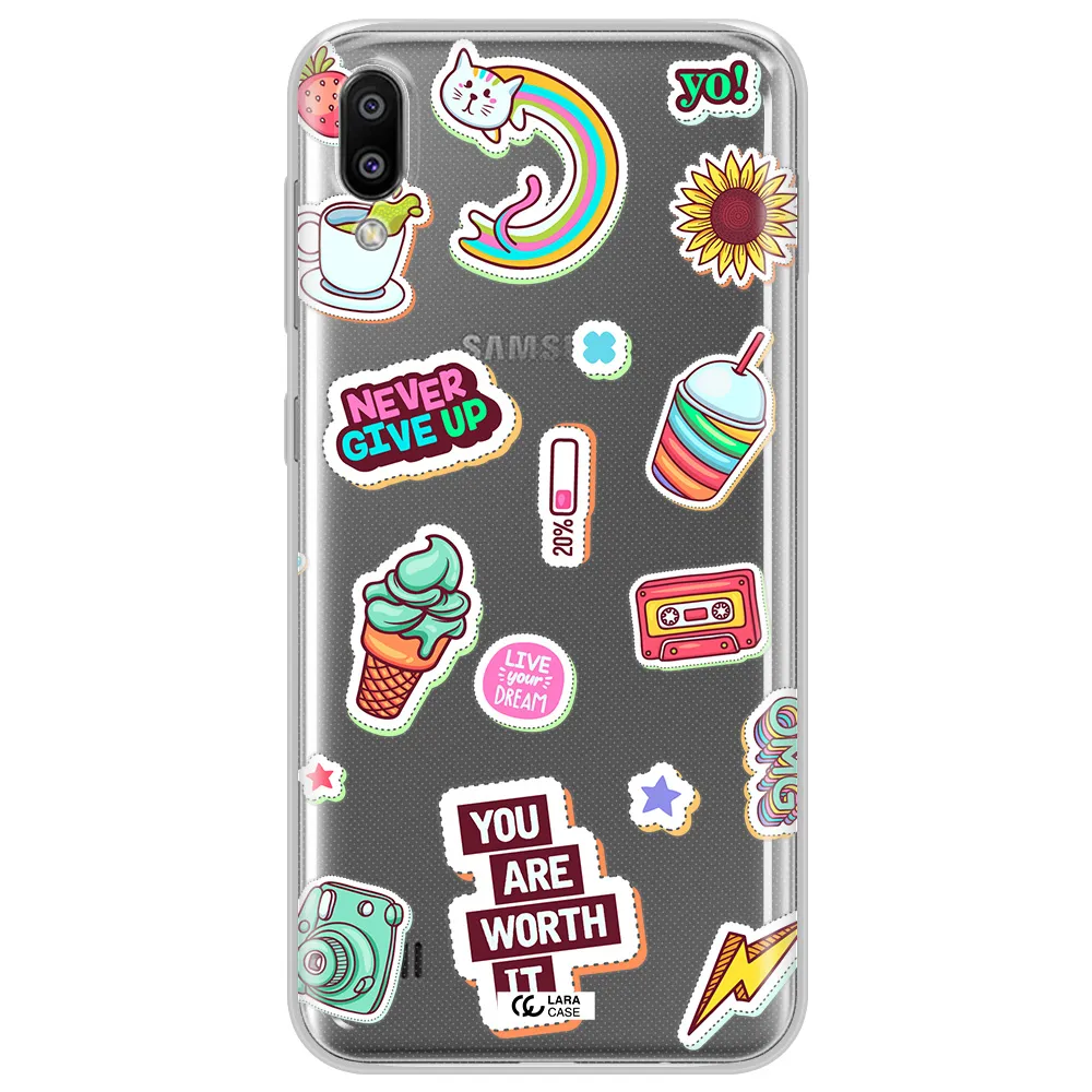 Summer Stickers Samsung M10 Clear TPU Case