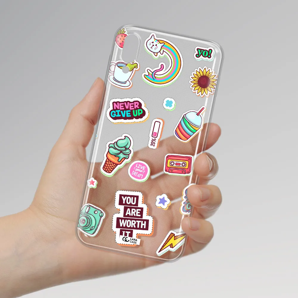 Summer Stickers Samsung M10 Clear TPU Case