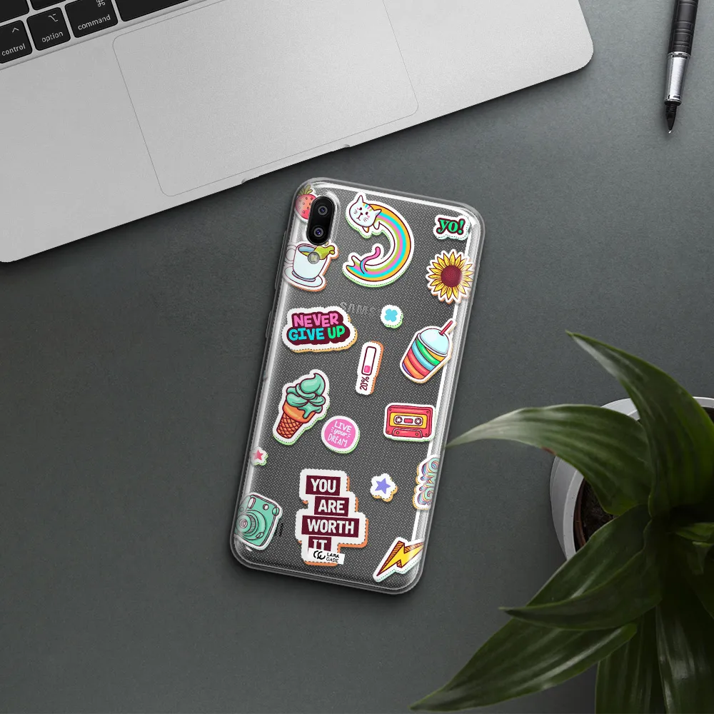 Summer Stickers Samsung M10 Clear TPU Case