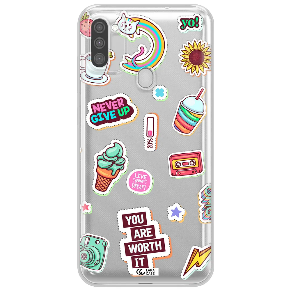 Summer Stickers Samsung M11 Clear TPU Case