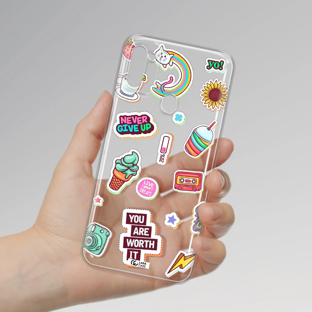 Summer Stickers Samsung M11 Clear TPU Case
