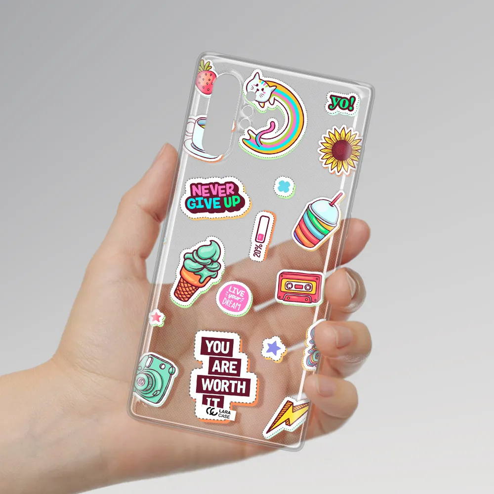 Summer Stickers Samsung Note 10 Plus Clear TPU Case
