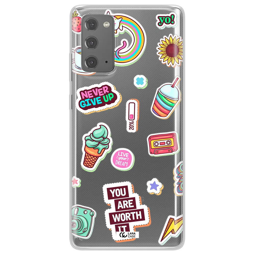 Summer Stickers Samsung Note 20 Clear TPU Case