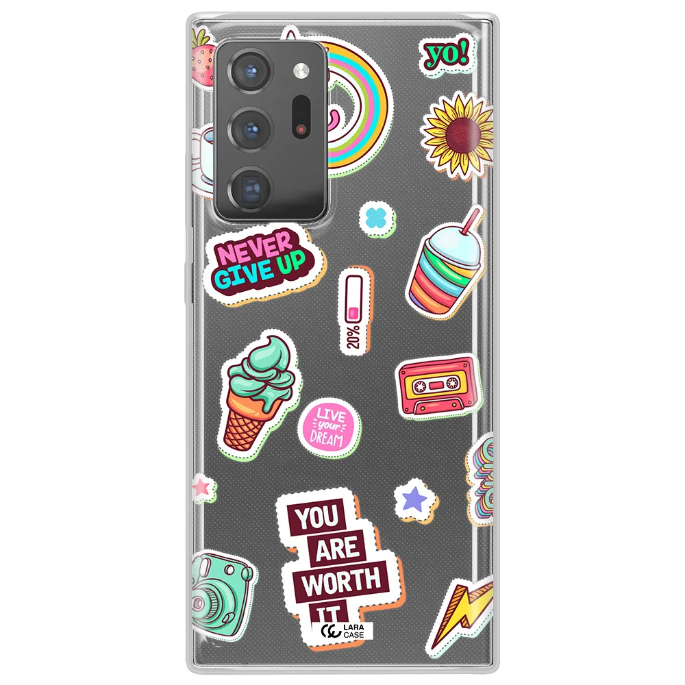 Summer Stickers Samsung Note 20 Ultra Clear TPU Case