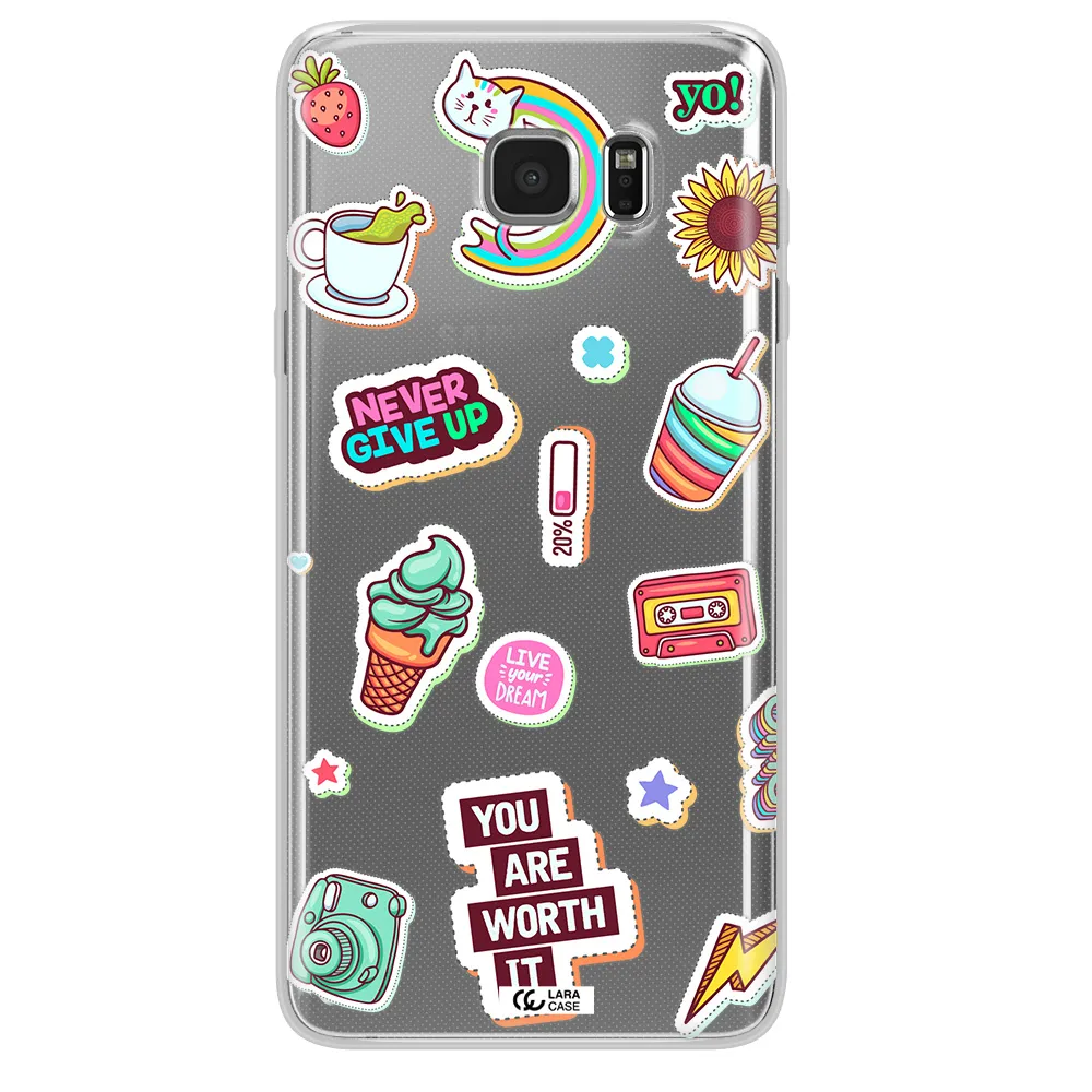 Summer Stickers Samsung Note 5 Clear TPU Case