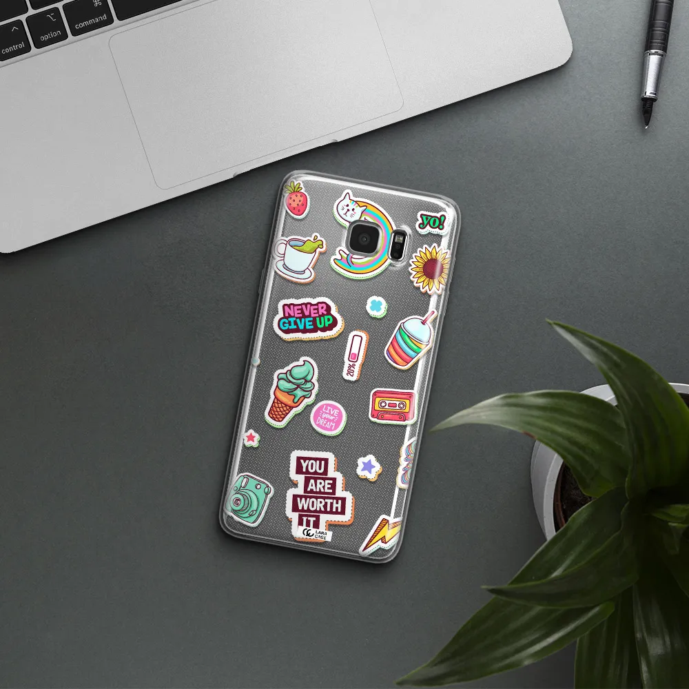 Summer Stickers Samsung Note 5 Clear TPU Case