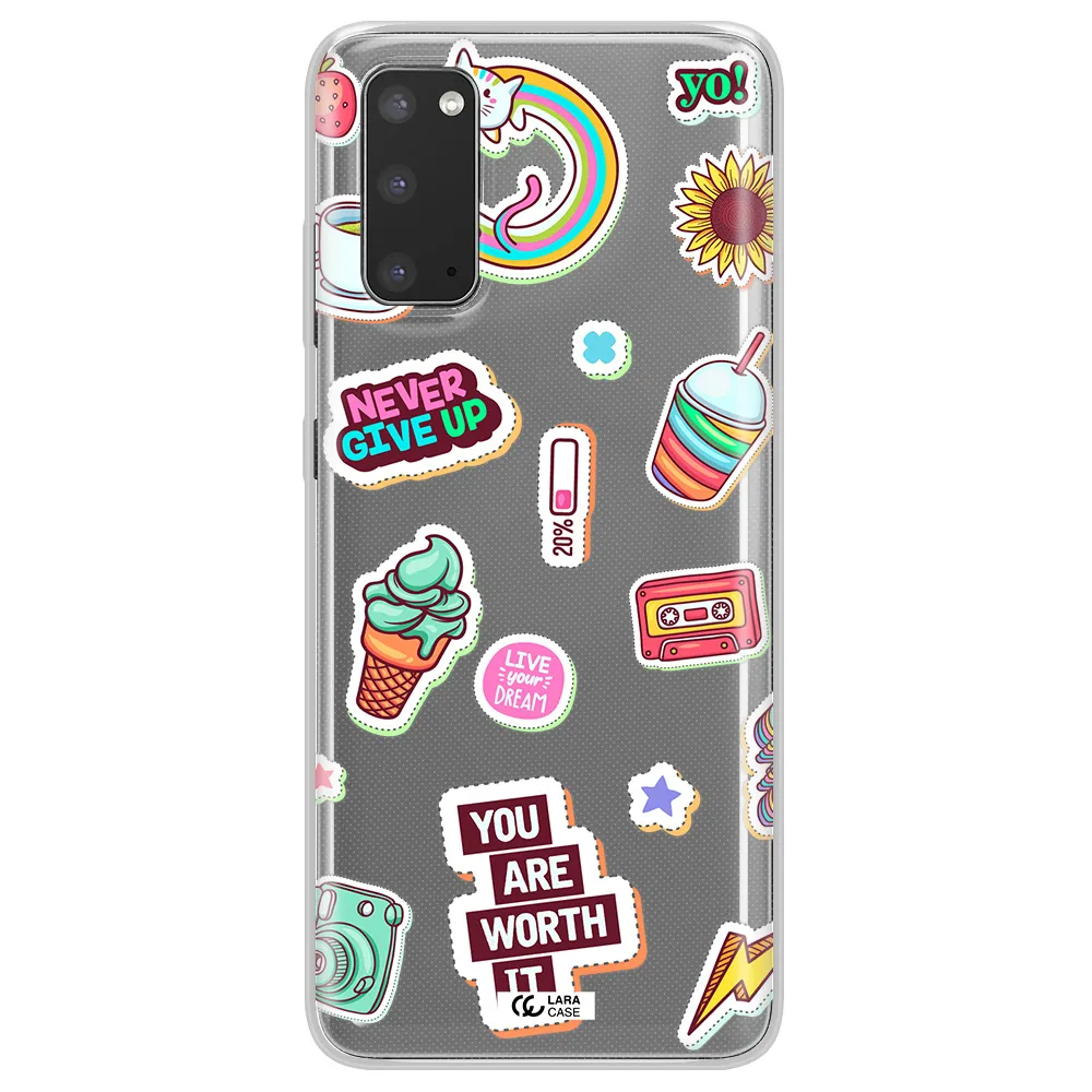 Summer Stickers Samsung S20 Clear TPU Case