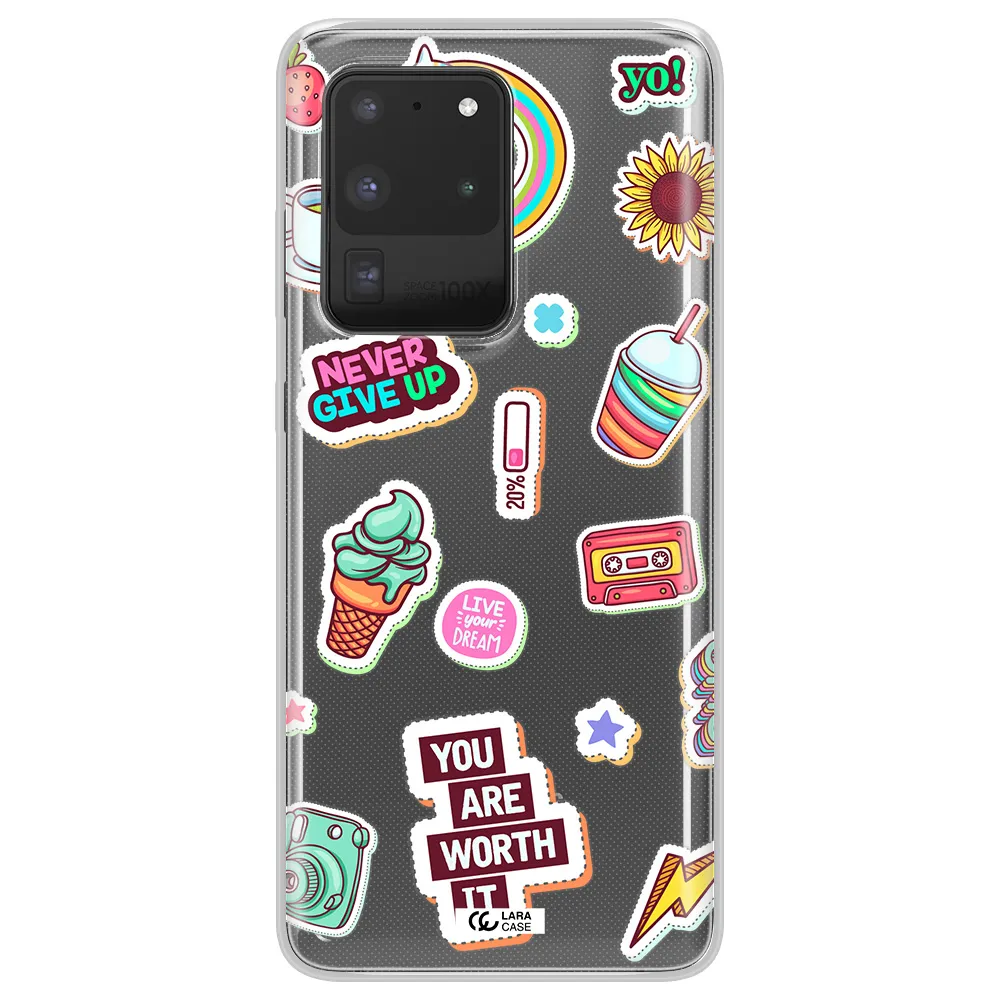 Summer Stickers Samsung S20 Ultra Clear TPU Case