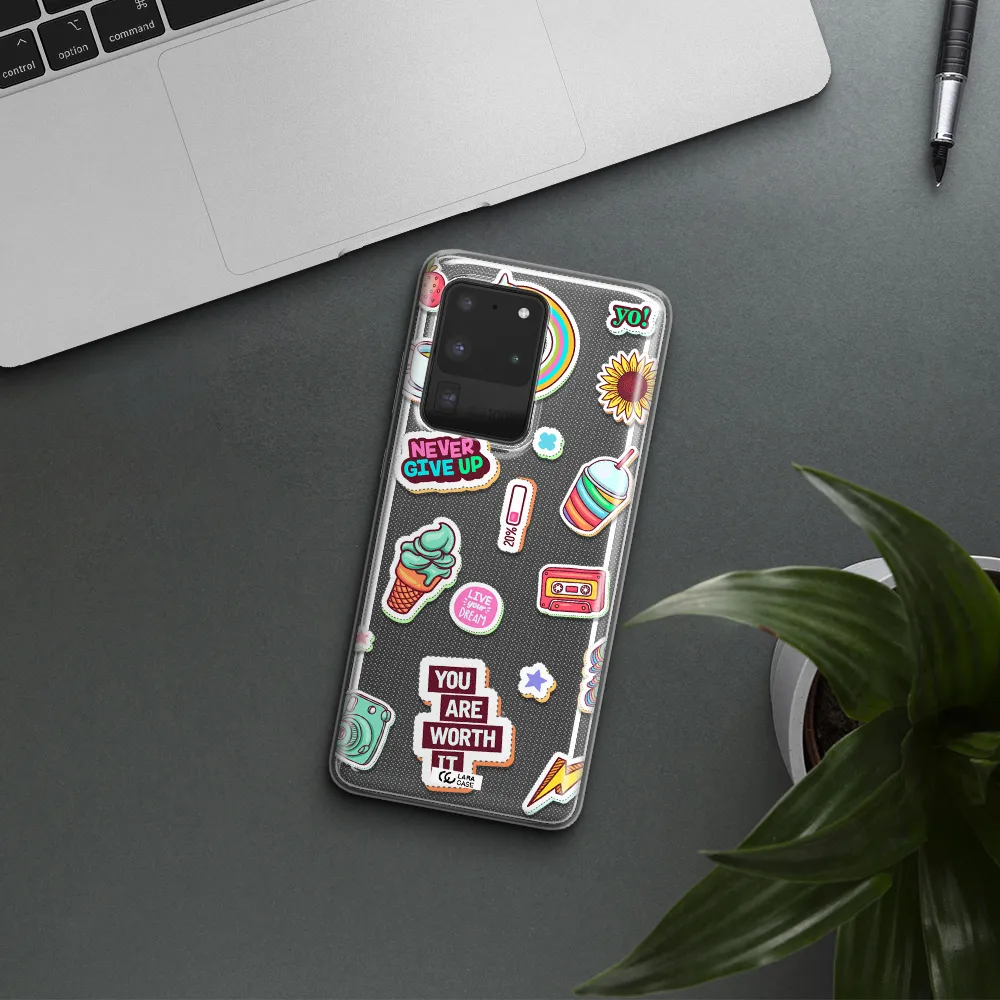 Summer Stickers Samsung S20 Ultra Clear TPU Case