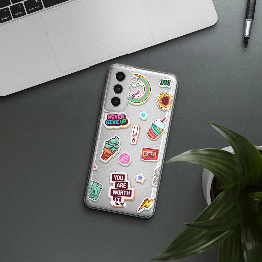 Summer Stickers Samsung S21 Fe Clear Tpu Case