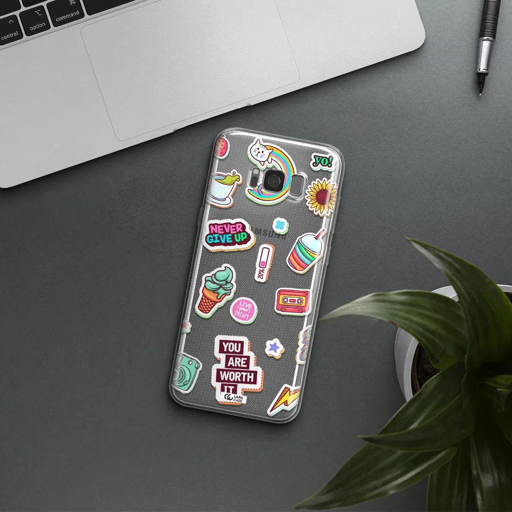 Summer Stickers Samsung S8 Plus Clear TPU Case