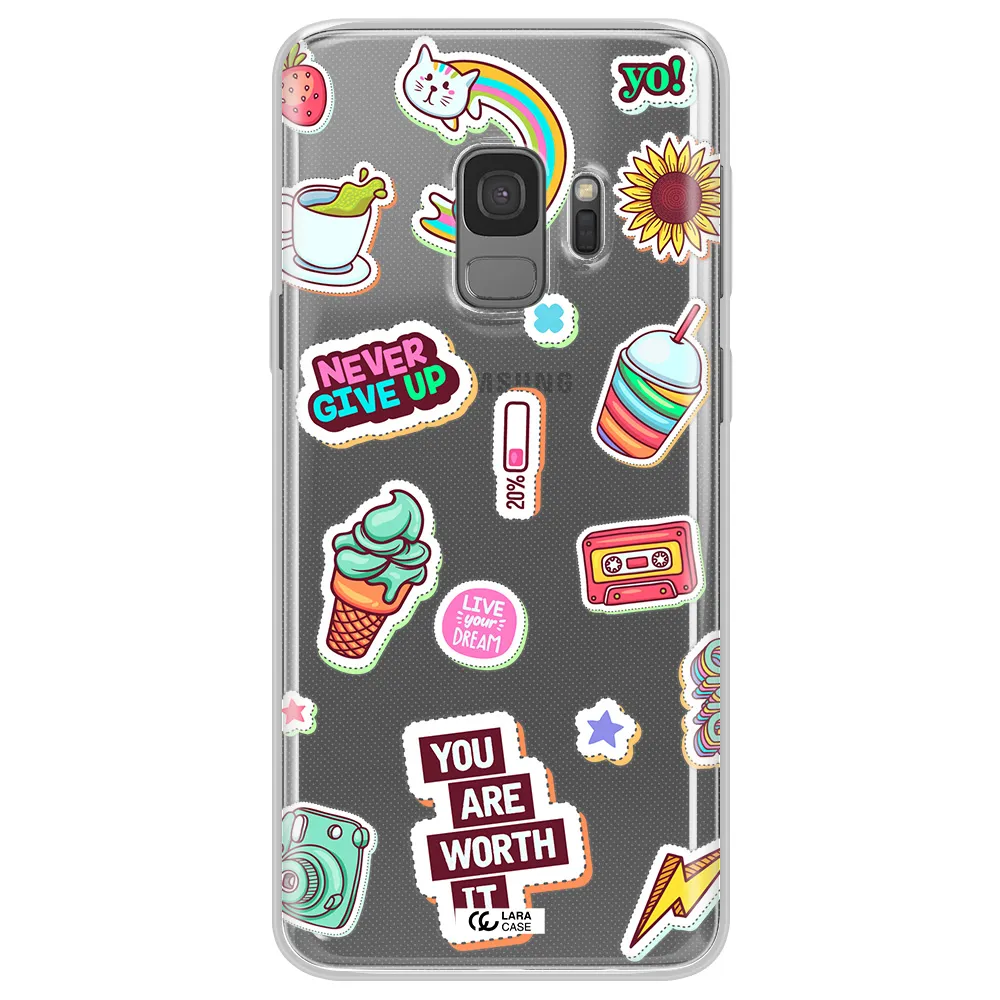 Summer Stickers Samsung S9 Clear TPU Case