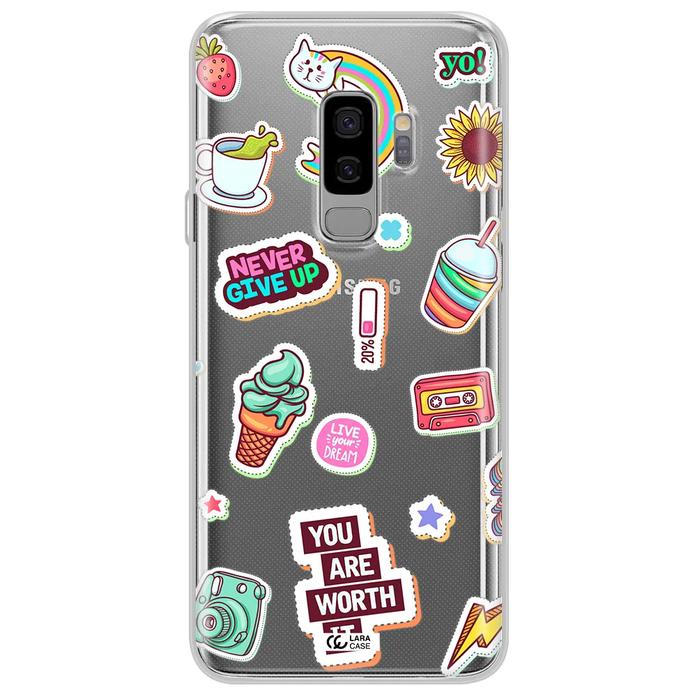Summer Stickers Samsung S9 Plus Clear TPU Case