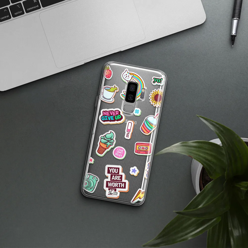 Summer Stickers Samsung S9 Plus Clear TPU Case