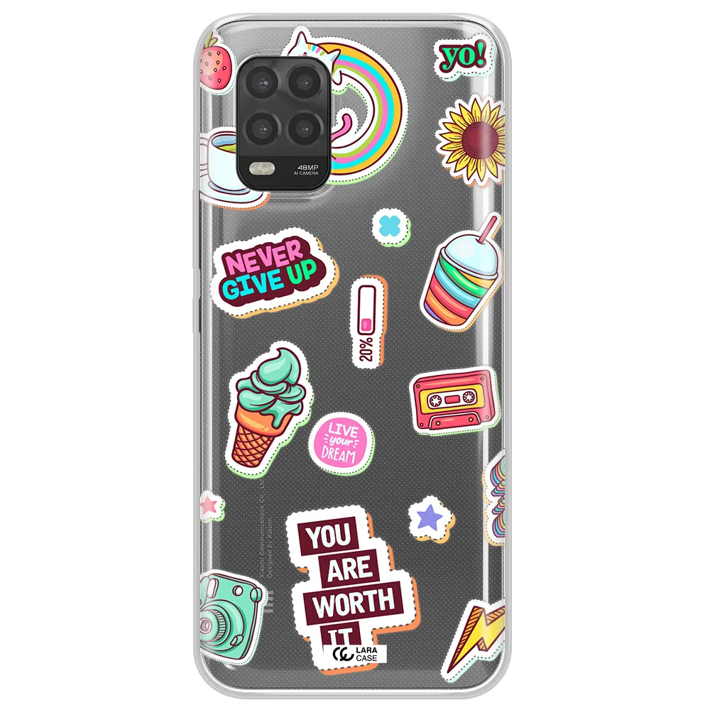 Summer Stickers Xiaomi Mi 10 Lite Clear TPU Case