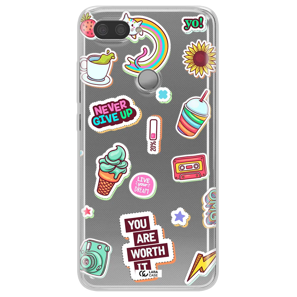 Summer Stickers Xiaomi Mi 8 Lite Clear TPU Case