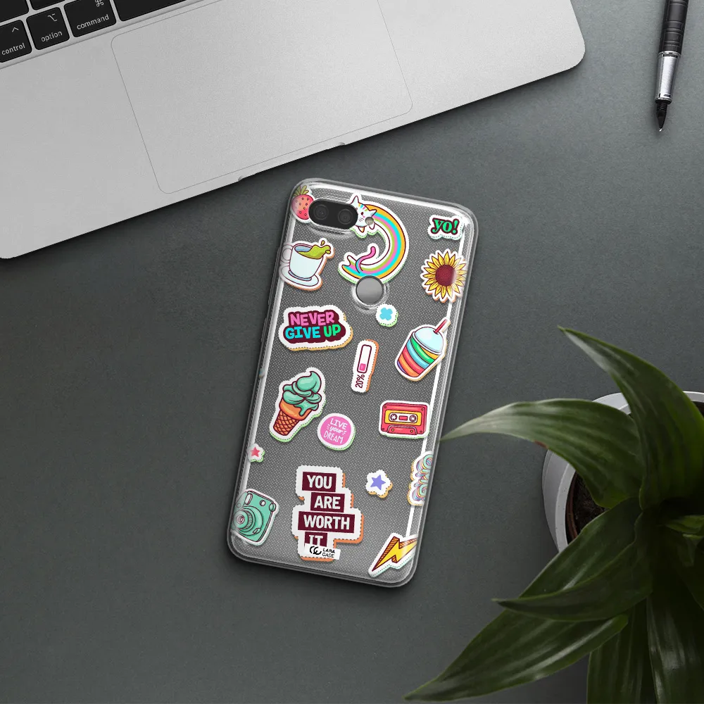 Summer Stickers Xiaomi Mi 8 Lite Clear TPU Case