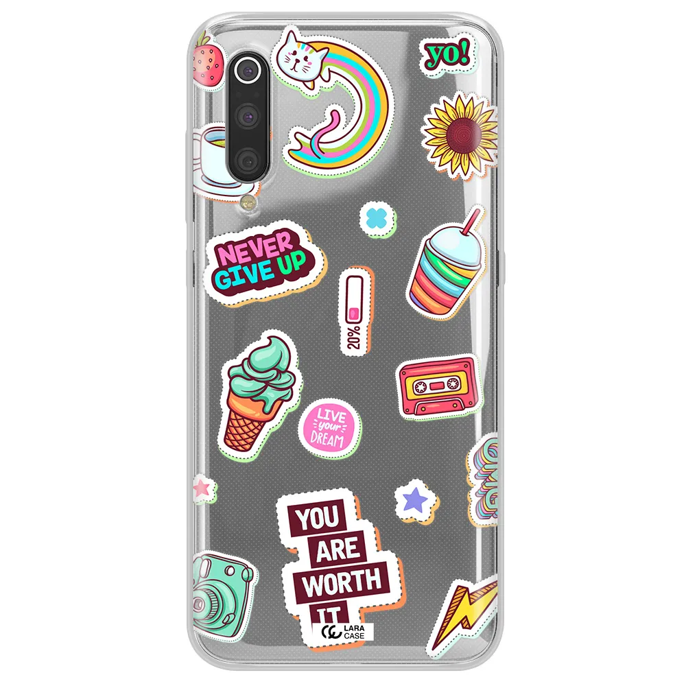 Summer Stickers Xiaomi Mi 9 Clear TPU Case