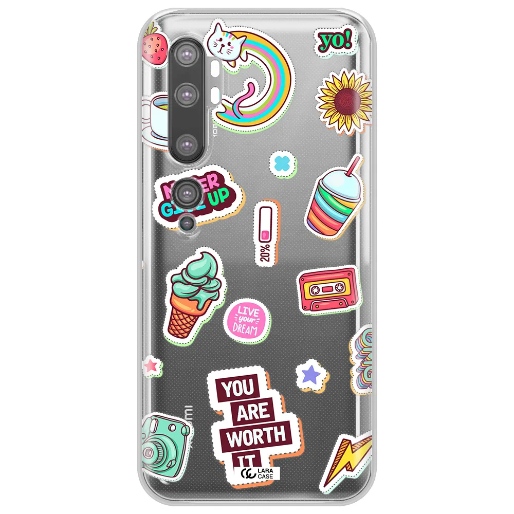Summer Stickers Xiaomi Mi Note 10 Clear TPU Case