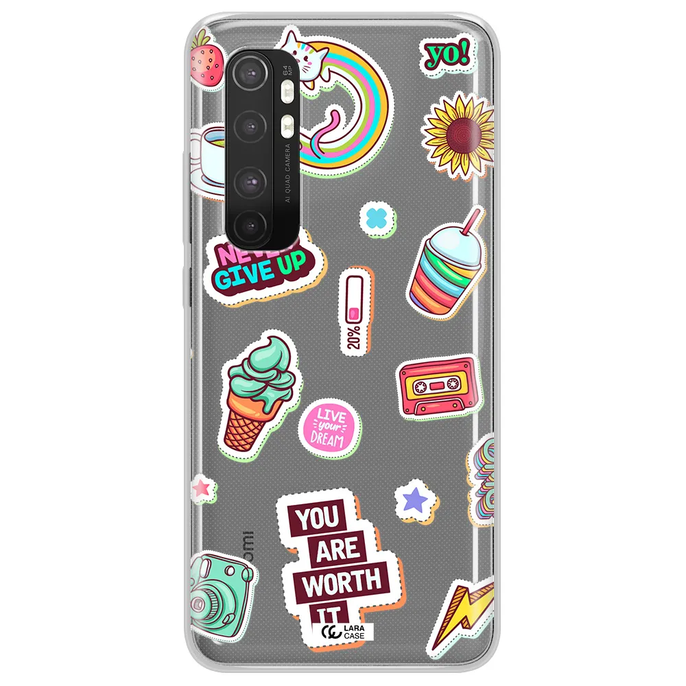 Summer Stickers Xiaomi Mi Note 10 Lite Clear TPU Case