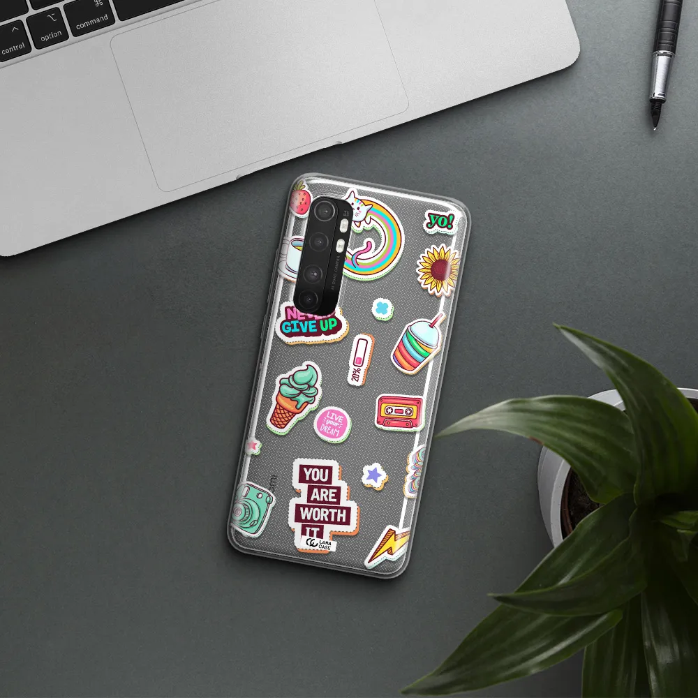 Summer Stickers Xiaomi Mi Note 10 Lite Clear TPU Case