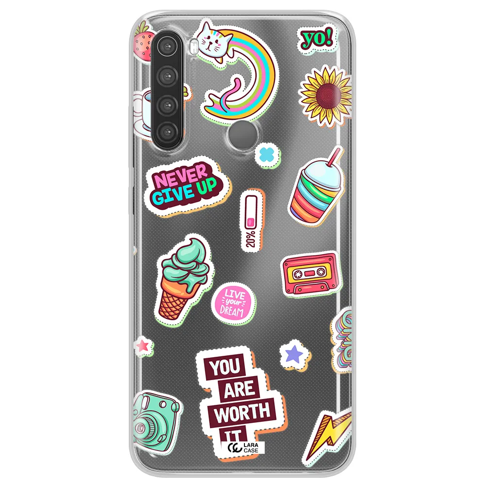 Summer Stickers Xiaomi Note 8 Clear TPU Case
