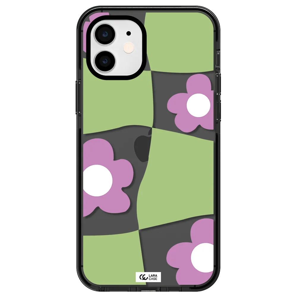 Five Petal Purple Flower Apple iPhone 11 impact Smoke Black Case