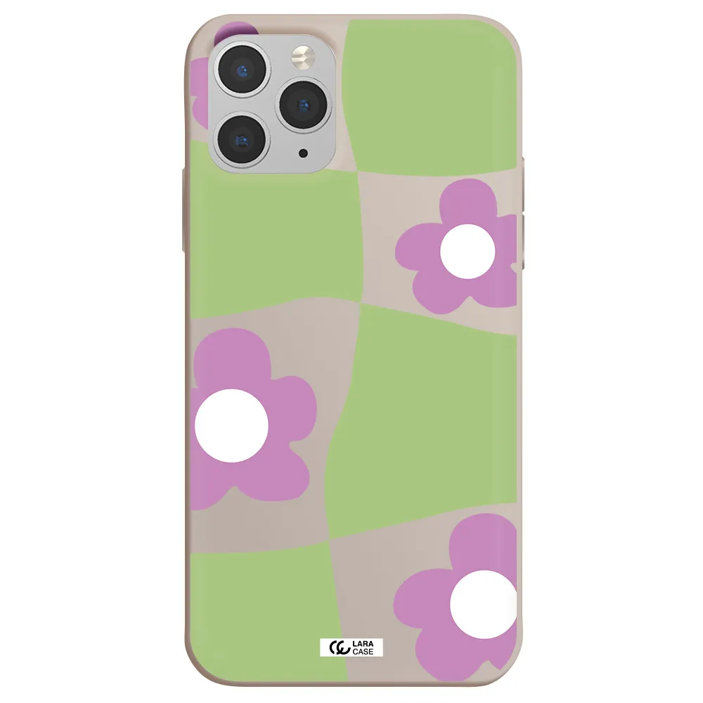 Five Petal Purple Flower Apple iPhone 11 pro max Silicone Stone Case