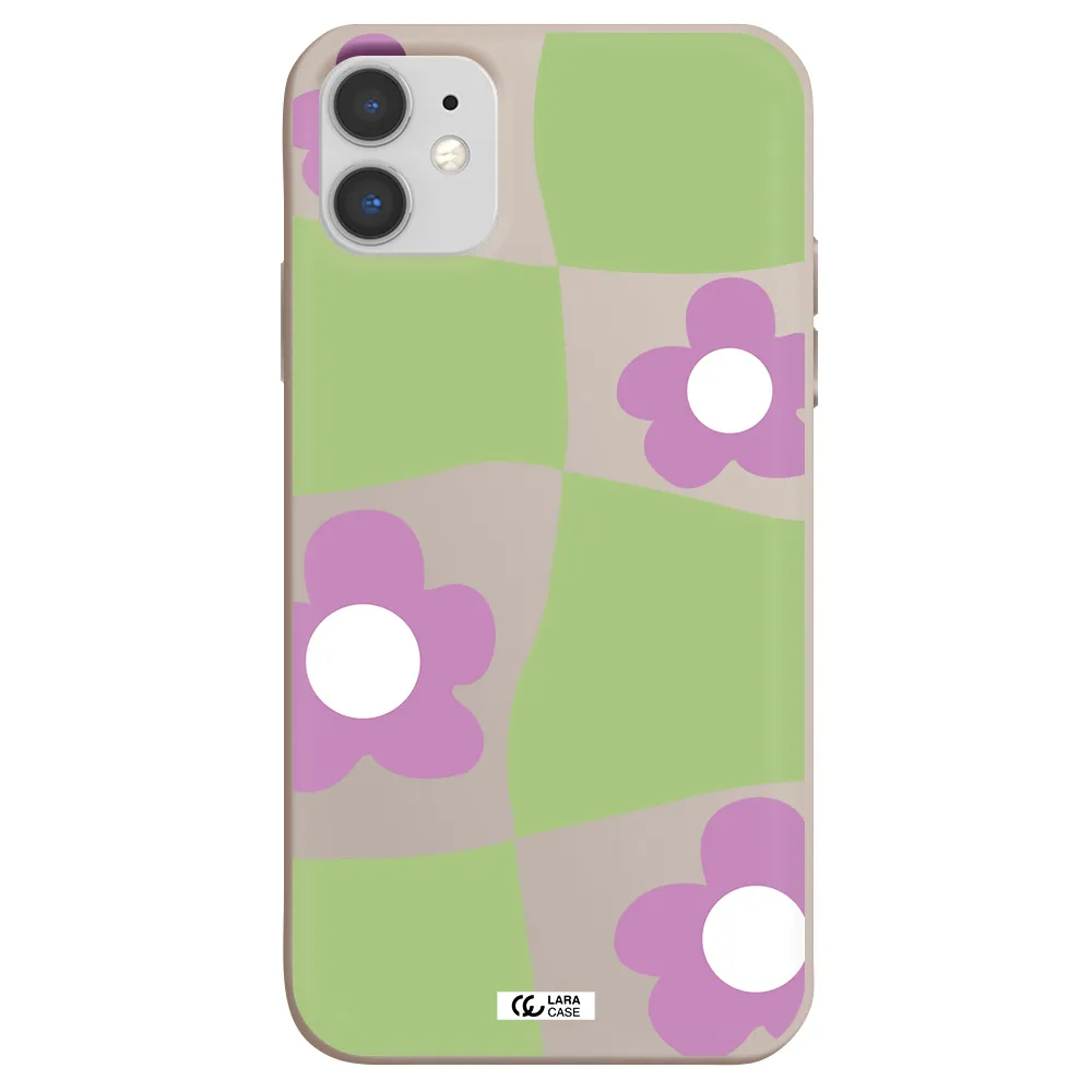 Five Petal Purple Flower Apple iPhone 11 Silicone Stone Case