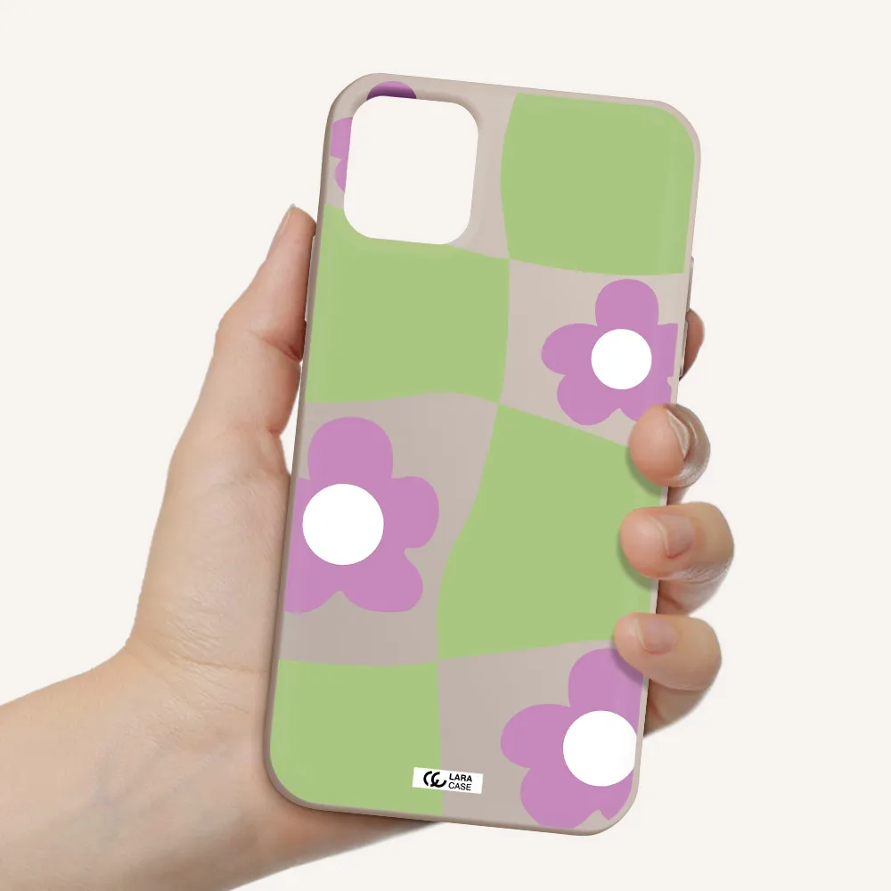 Five Petal Purple Flower Apple iPhone 11 Silicone Stone Case