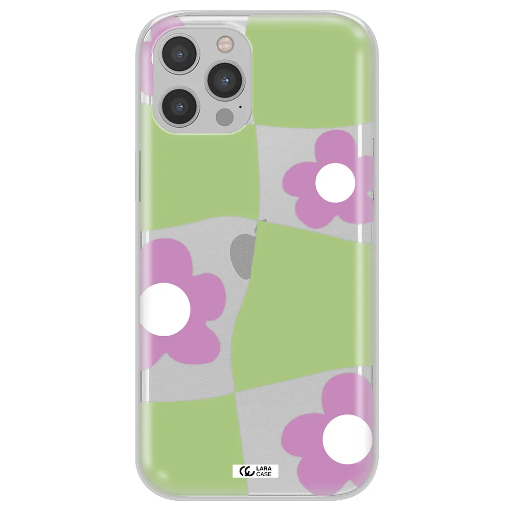 Five Petal Purple Flower Apple iPhone 12 pro max Clear TPU Case