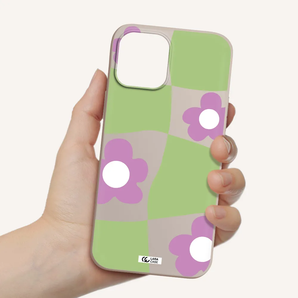 Five Petal Purple Flower Apple iPhone 12 pro max Silicone Stone Case