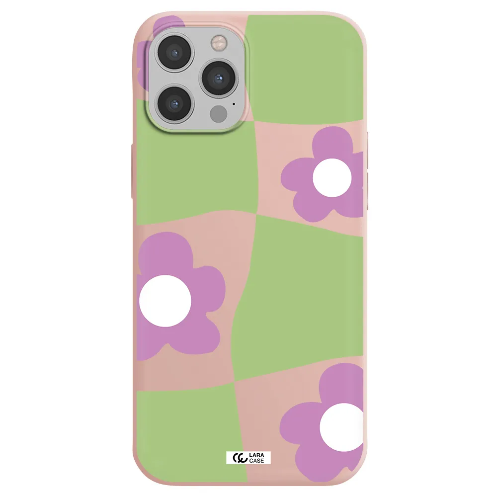 Five Petal Purple Flower Apple iPhone 12 pro Silicone pastel pink Case