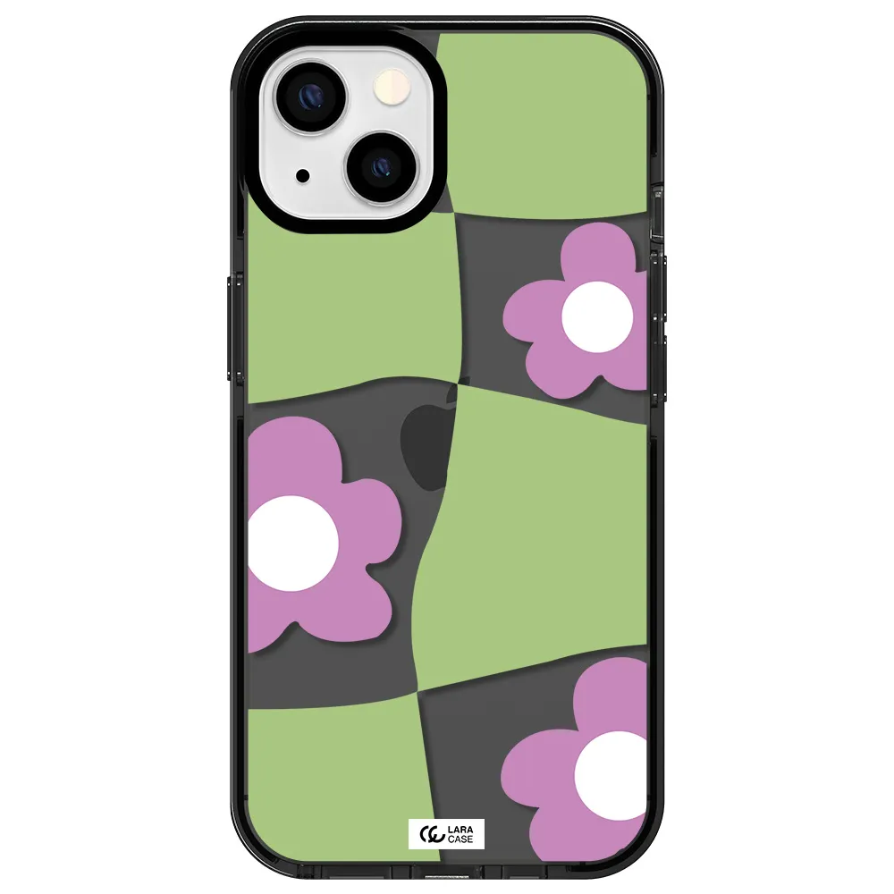 Five Petal Purple Flower Apple iPhone 13 impact Smoke Black Case