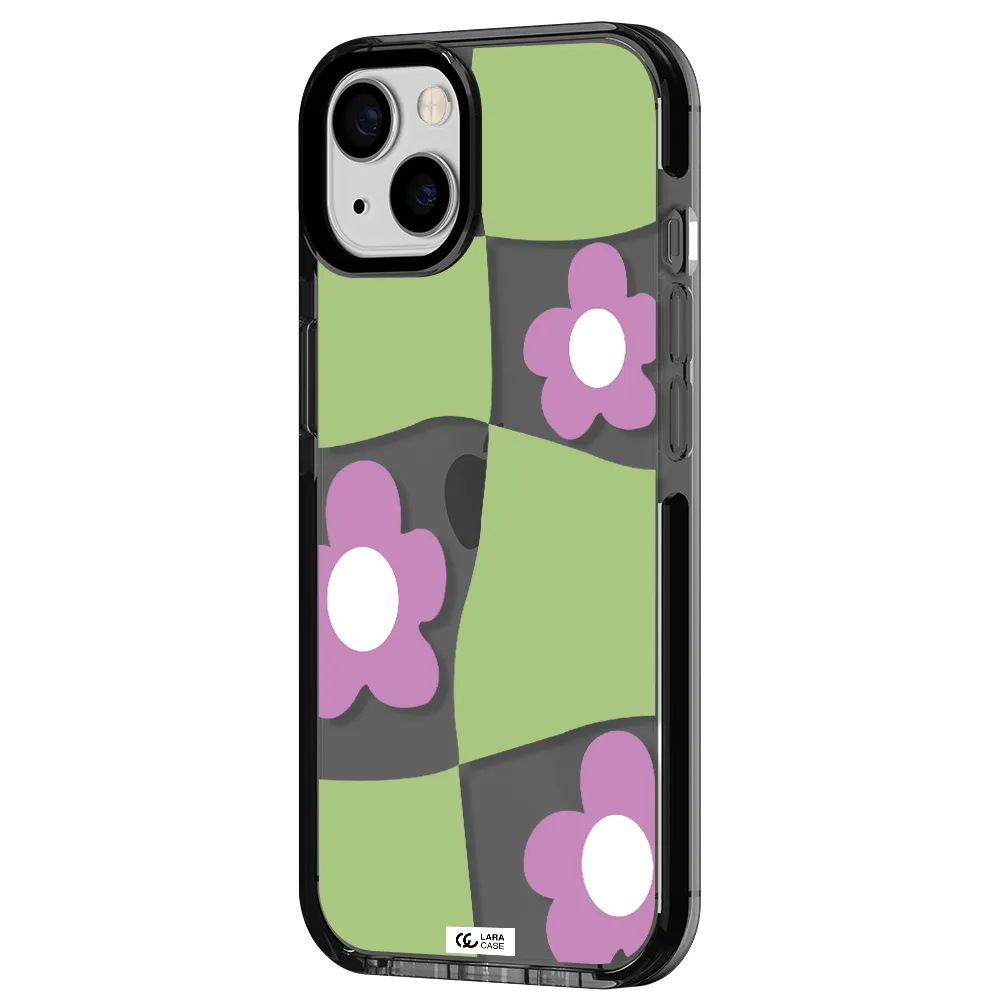 Five Petal Purple Flower Apple iPhone 13 impact Smoke Black Case