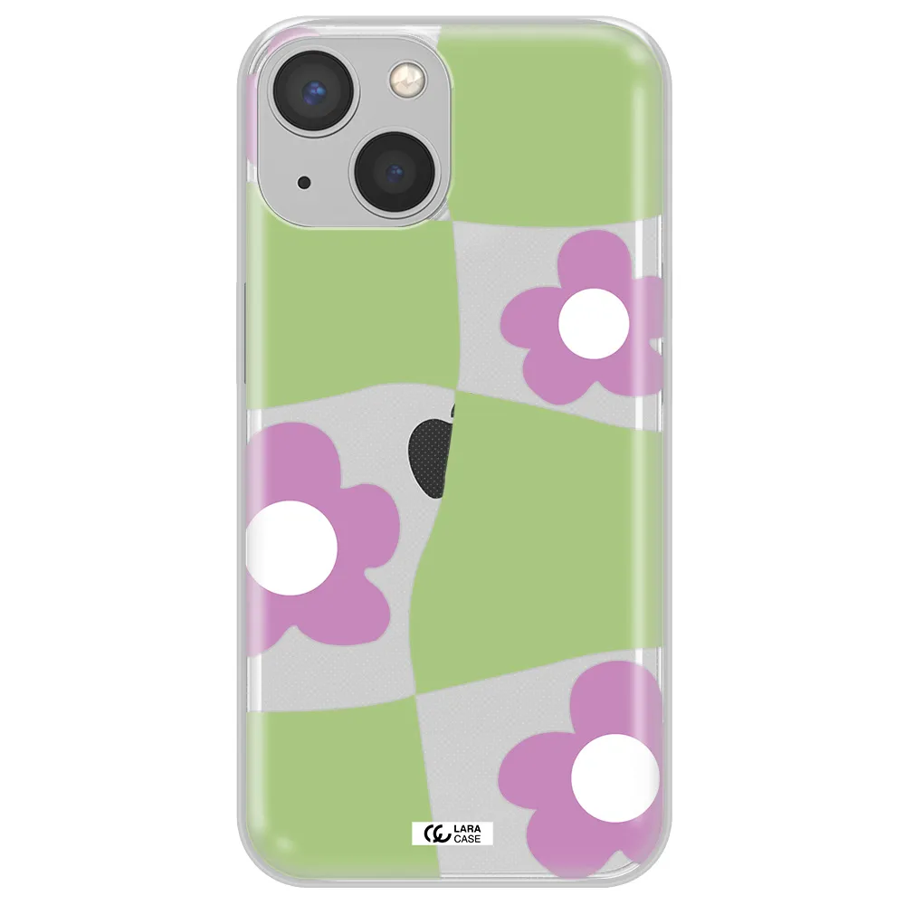 Five Petal Purple Flower Apple iPhone 13 mini Clear TPU Case