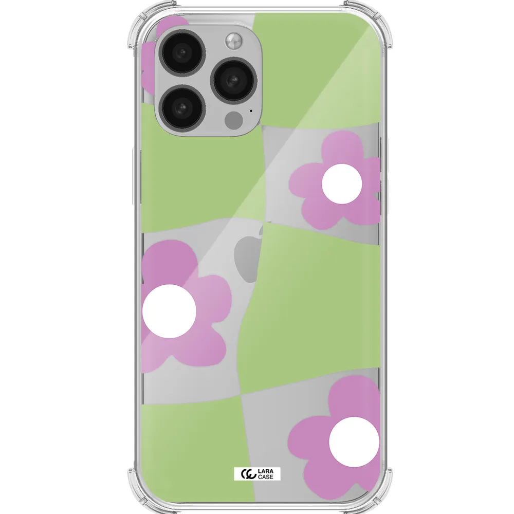 Five Petal Purple Flower Apple iPhone 13 Pro Max Clear PC Case