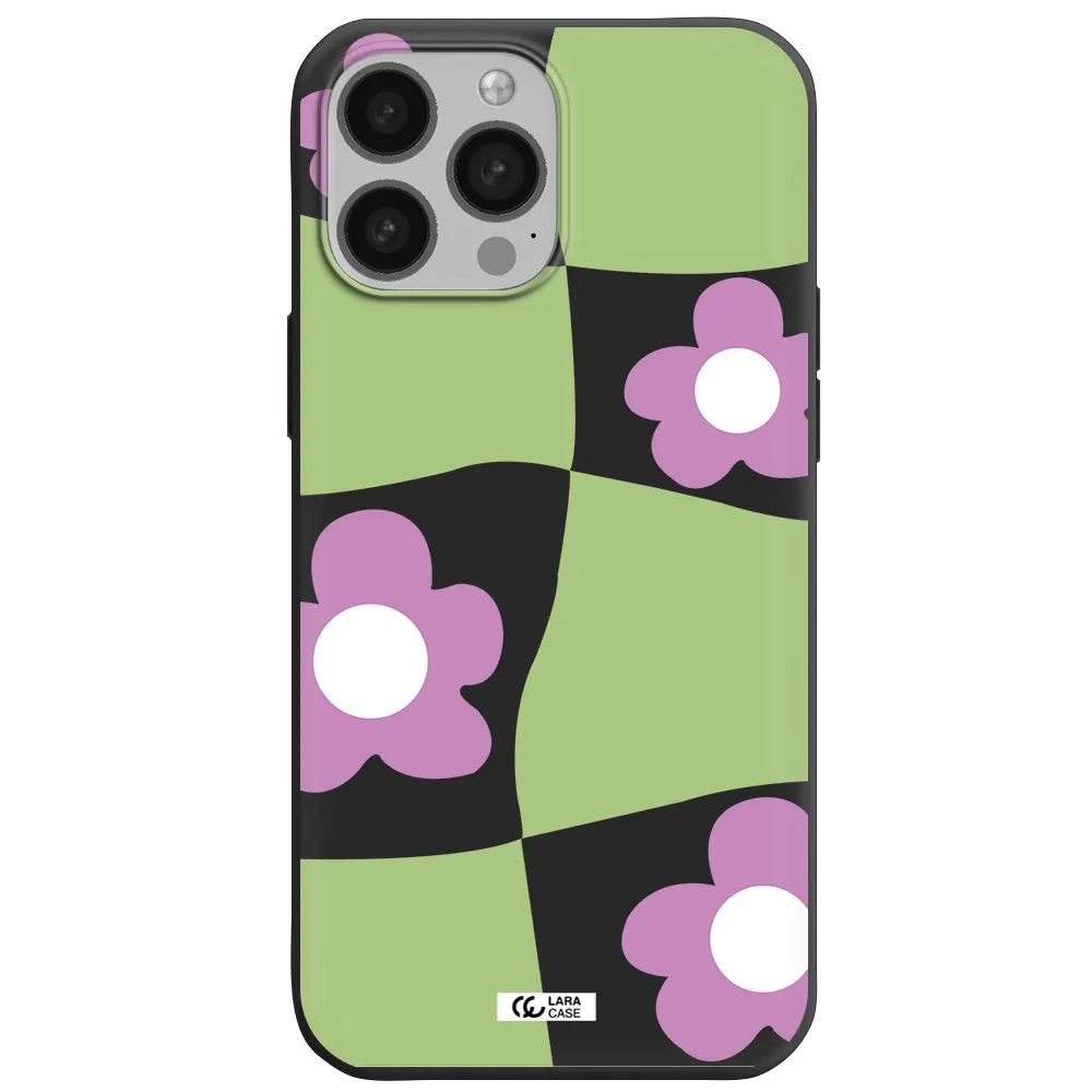 Five Petal Purple Flower Apple iPhone 13 Pro Silicone black Case