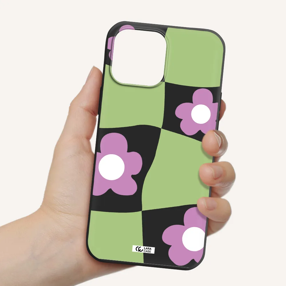 Five Petal Purple Flower Apple iPhone 13 Pro Silicone black Case