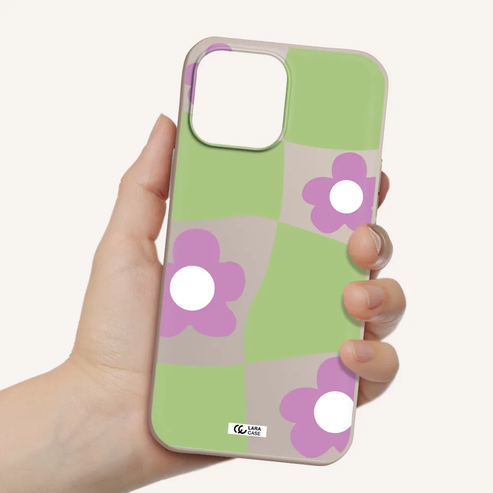 Five Petal Purple Flower Apple iPhone 13 Pro Silicone Stone Case