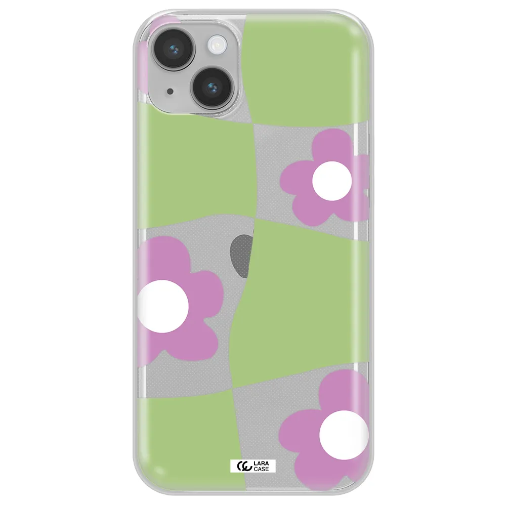 Five Petal Purple Flower Apple iPhone 14 Clear TPU Case