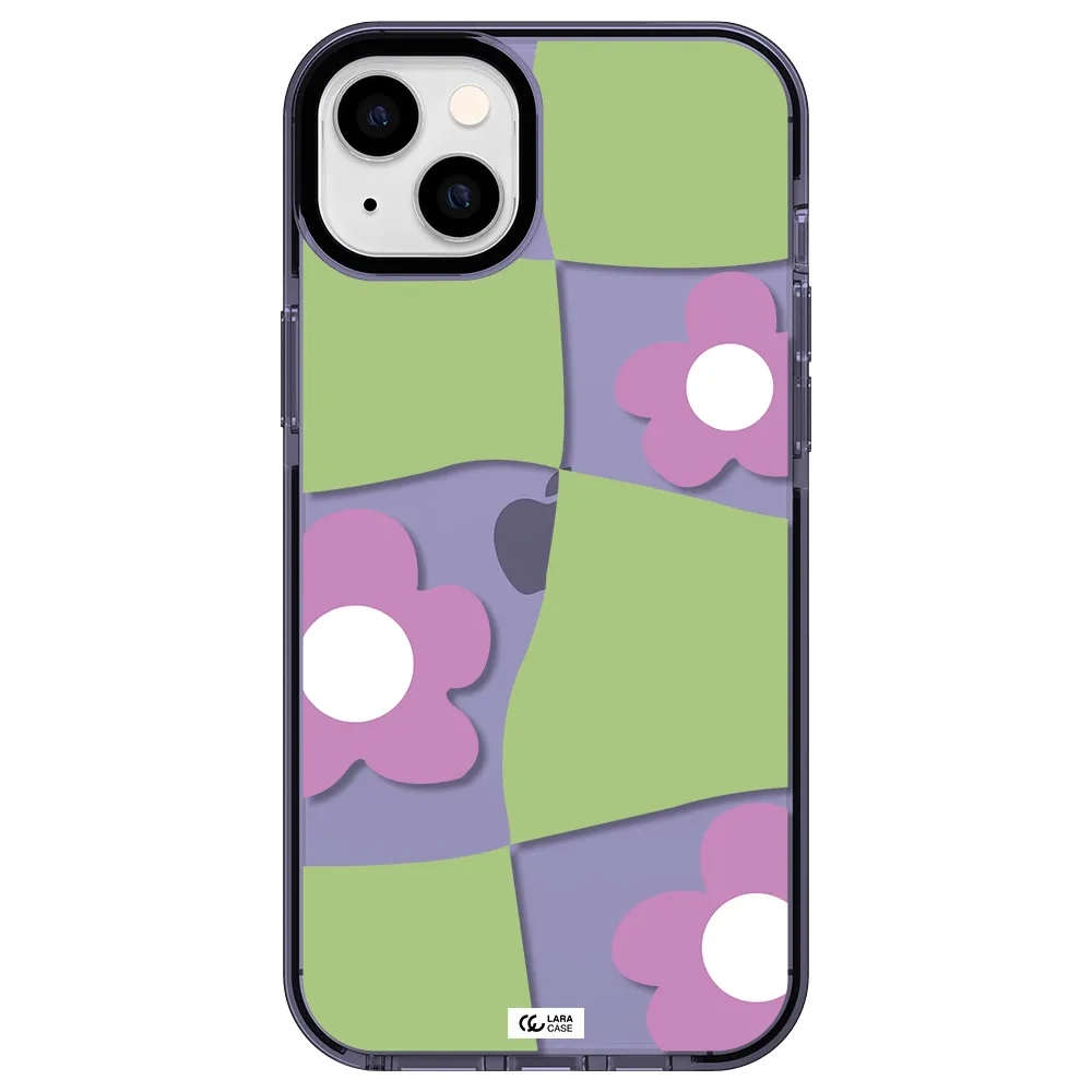 Five Petal Purple Flower Apple iPhone 14 plus impact Lilac Case