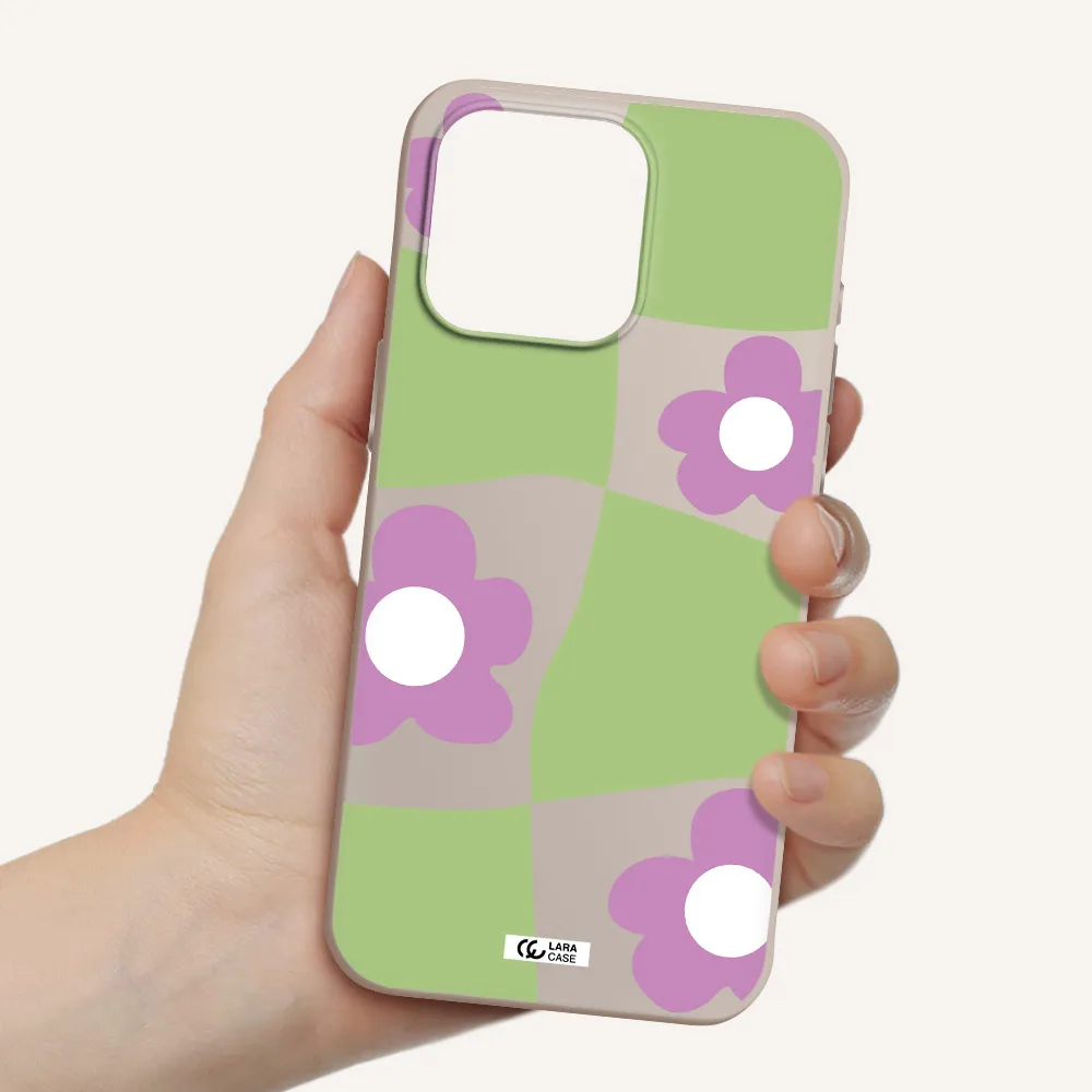 Five Petal Purple Flower Apple Iphone 15 Pro max Silicone Stone Case