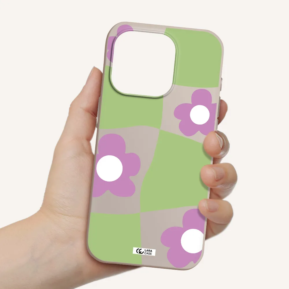 Five Petal Purple Flower Apple Iphone 15 Pro Silicone Stone Case