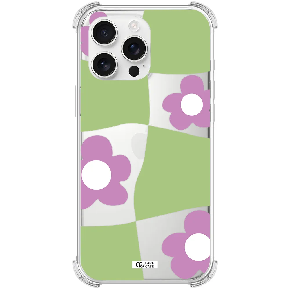 Five Petal Purple Flower Apple Iphone 16 Pro Max Clear Pc Case