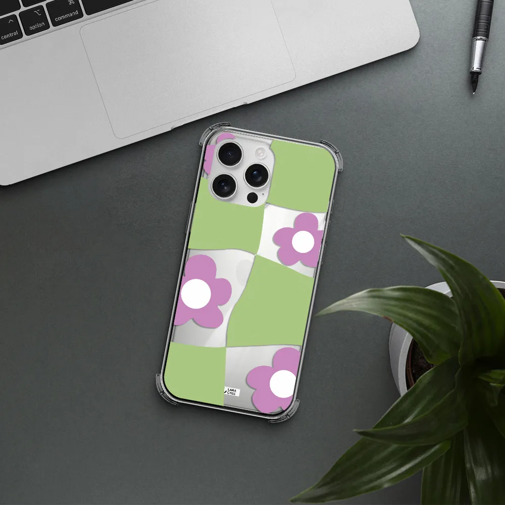 Five Petal Purple Flower Apple Iphone 16 Pro Max Clear Pc Case