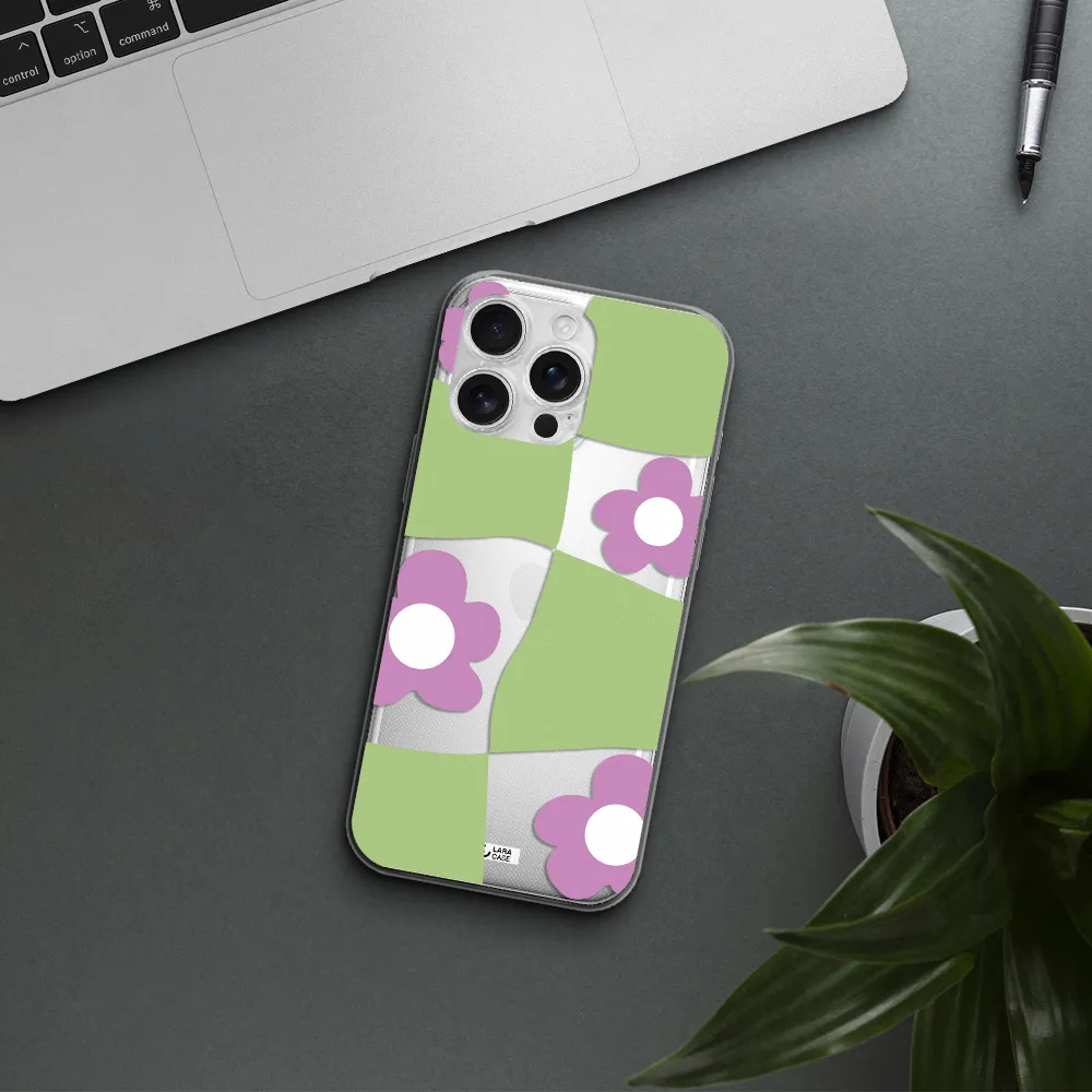 Five Petal Purple Flower Apple Iphone 16 Pro Max Clear Tpu Case