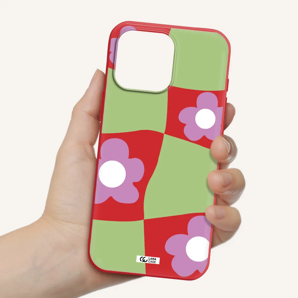 Five Petal Purple Flower Apple Iphone 16 Pro Max Silicone Stone Case