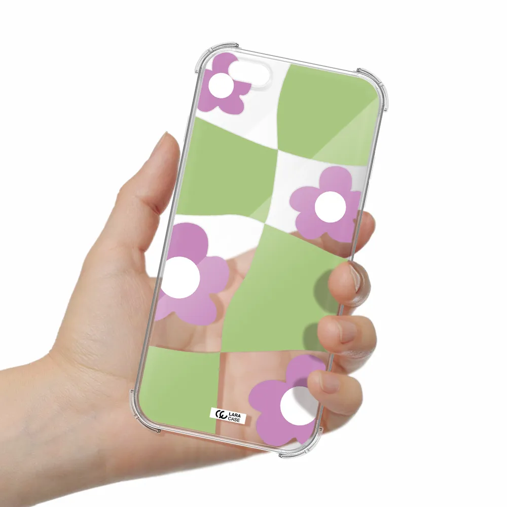 Five Petal Purple Flower Apple iPhone 6 plus Clear PC Case